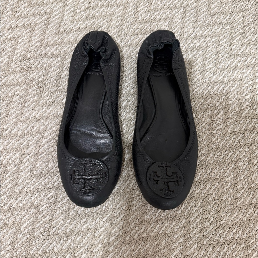 Tory Burch Black Leather Flats